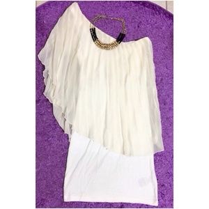 GUESS WHITE ONE SHOULDER PARTY DRESS