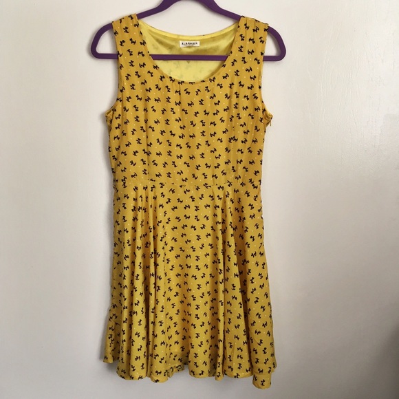 Yellow dog printed dress