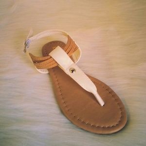 White & Tan Girla Sandals