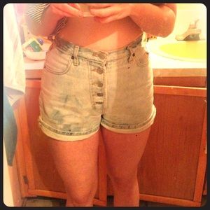 High waisted jean shorts