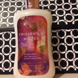 Full bottle of TwilightWoods body lotion
