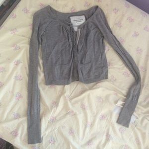 grey cardigan