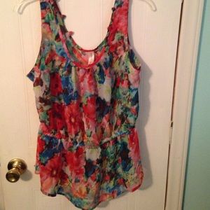 Very cute water color sheer tank top