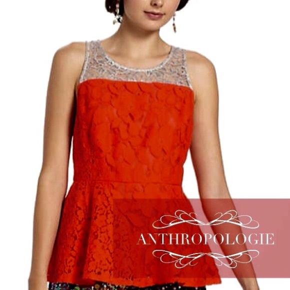 ❤️SALE❤️Anthropologie/Moulinette Soeurs Red Peplum - Picture 3 of 3