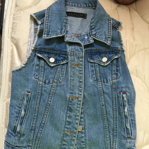Free people wash borne denim vest