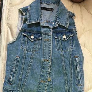 Free people wash borne denim vest