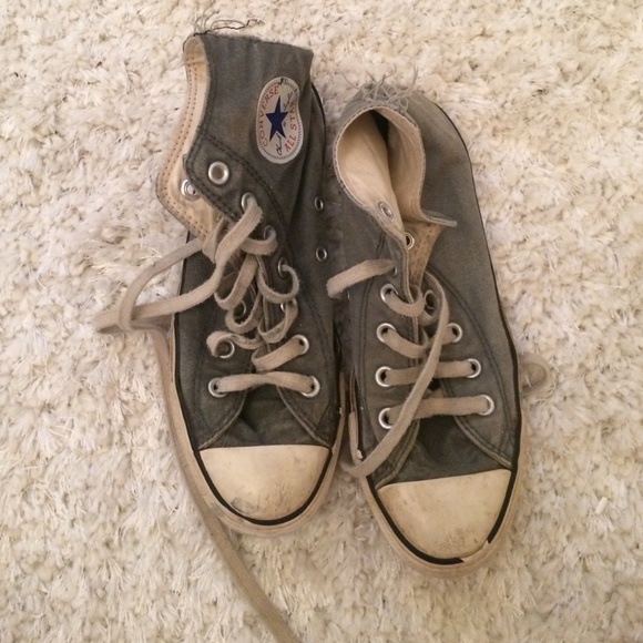 Hi top gray distressed converse all stars