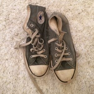 Hi top gray distressed converse all stars