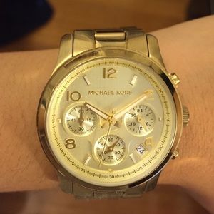 Michael kors gold chronograph watch