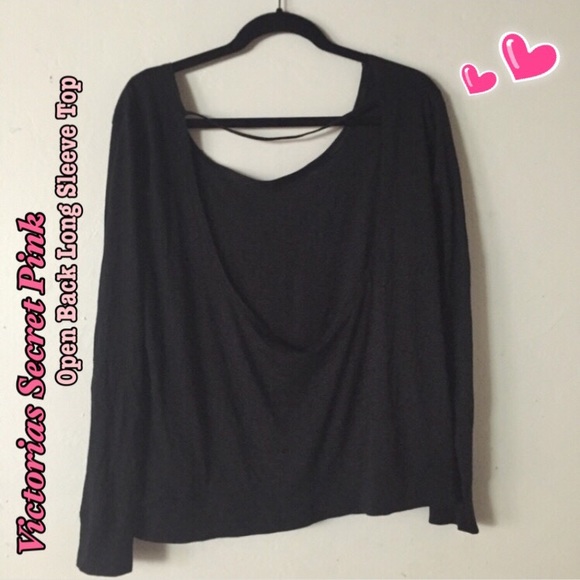 🚫 SOLD 🚫VS PINK OPEN BACK LONG SLEEVE TOP