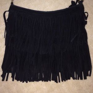 Black fringe purse