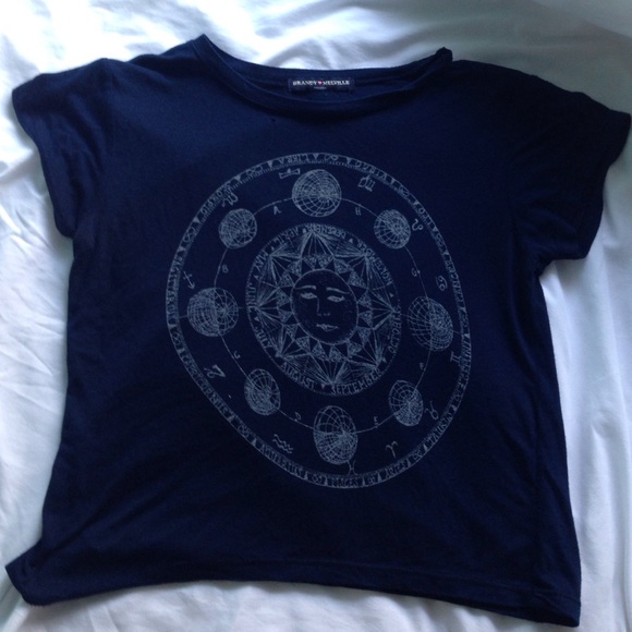 Navy blue & sun crop top