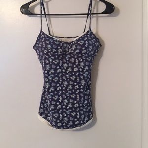 🔥Floral cami with lace underlay/ built-in bra