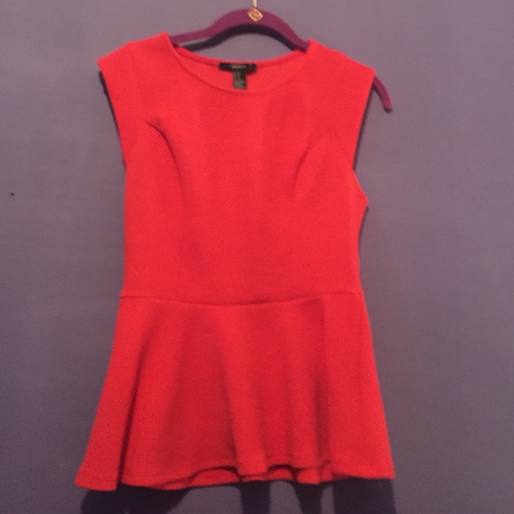 Coral Peplum Tank