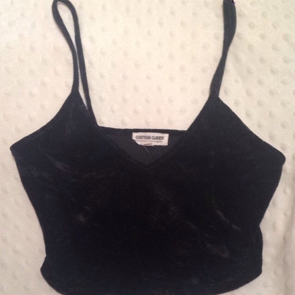 Black Velvet cropped tank top