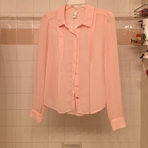 Sheer pink dressy blouse