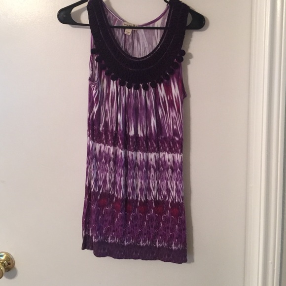 🔥Purple and white empress neck top