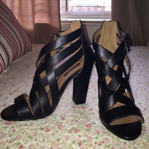 Black chunky heel sandals from forever 21