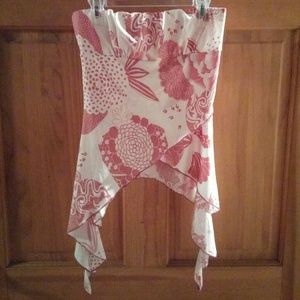 Pink and white tube top