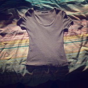 Brandy Melville black and white stripped shirt