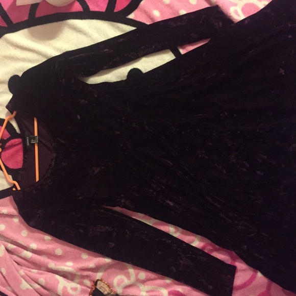 Long sleeve Red/Maroon Velvet Dress Forever 21