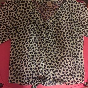 Sheer blue and white hearted top