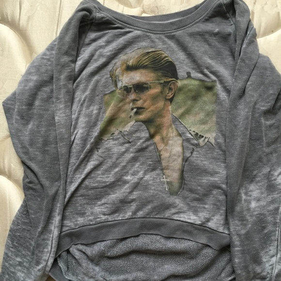 Chaser cropped David Bowie sweater