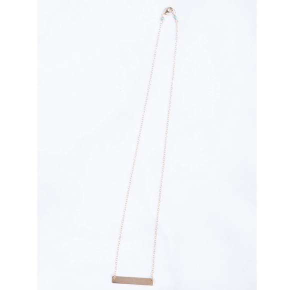 14K GOLD FILLED BAR NECKLACE - Picture 2 of 4