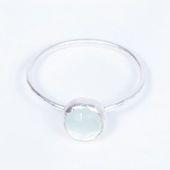 6MM AQUA CHALCEDONY RING - Picture 1 of 2
