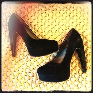 Levity Black Suede Pumps