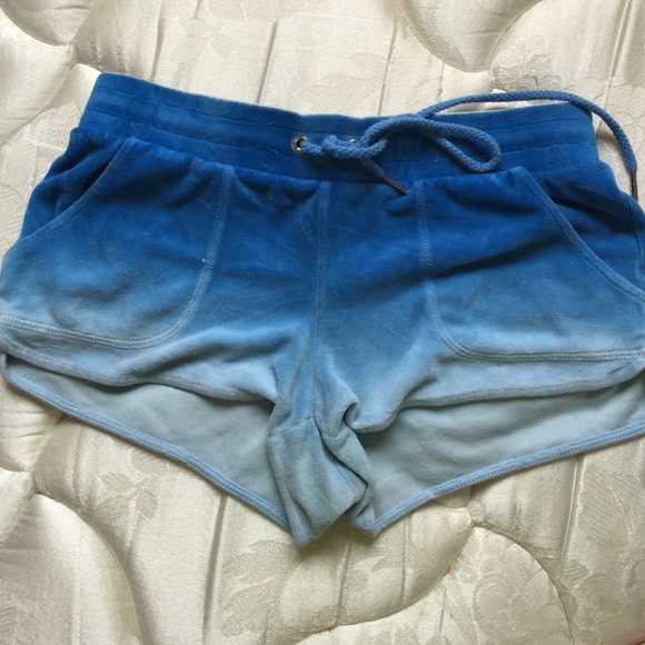 Juice couture blue ombré terry cloth shorts