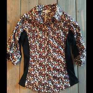 BCBG floral button down