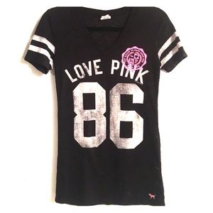 Black burnout VS Pink tee! Cute design, stretchy!