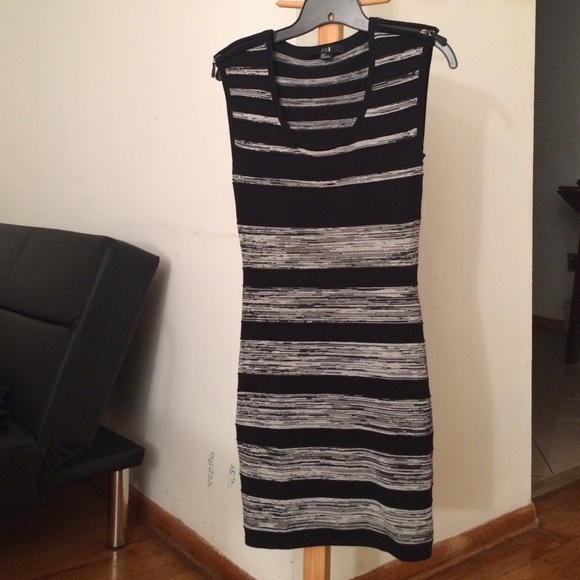 Black & White Striped Sweater Dress
