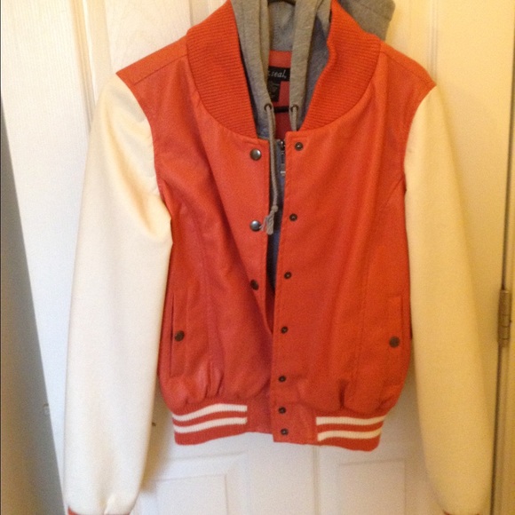 Light Red varsity jacket hoodie