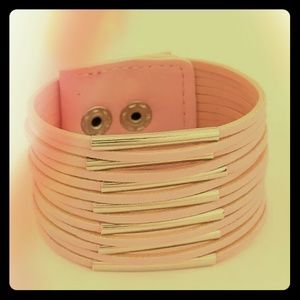 Light pink layered cuff bracelet
