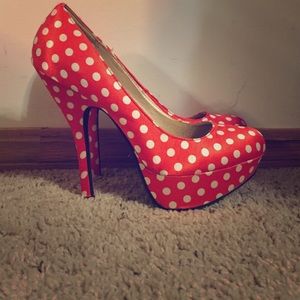 Charlotte Russe red polka dot heels!