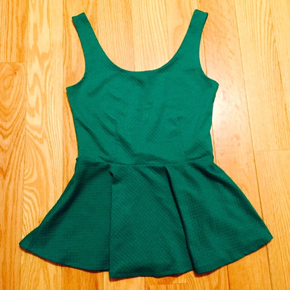 Green peplum top