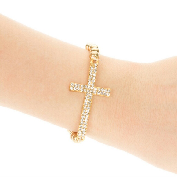 Gold cross bracelet
