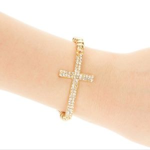 Gold cross bracelet