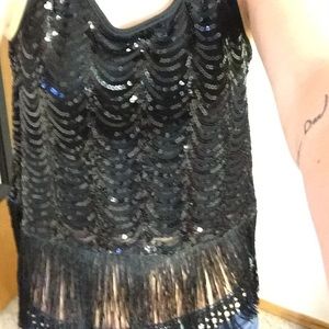 Sequin and fringe shirt