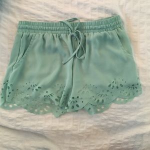 Mint green shorts
