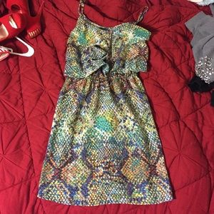 Multi color snake skin dress