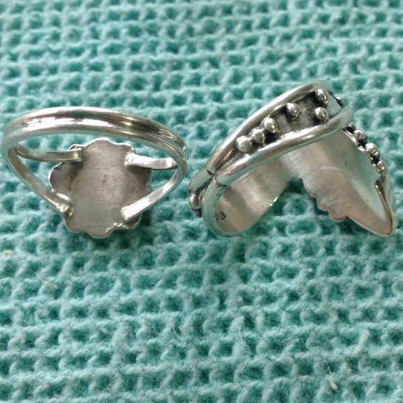 **Bundled** Silver Inlaid and Pink Mineral Rings - Picture 2 of 4