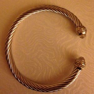 Silver cable bracelet