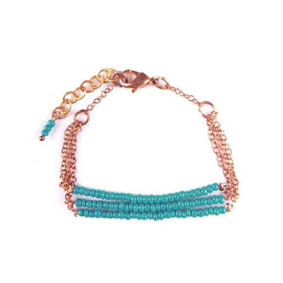 ☆HP☆ 📚Mata Traders📚 Arya Beaded Bracelet - Teal - Picture 4 of 4