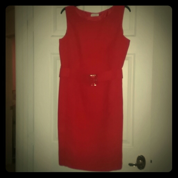 Belted Red Dress