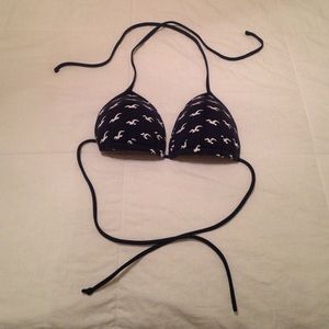 Blue and white Hollister push up bikini top