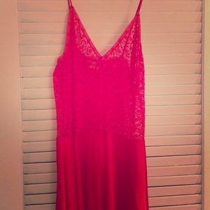 Plus size vintage red orange stretch lace dress Plus size vintage red orange stretch lace dress