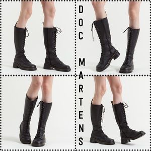 Doc Dr. Martens Black Leather 20 Eye Tall Boots